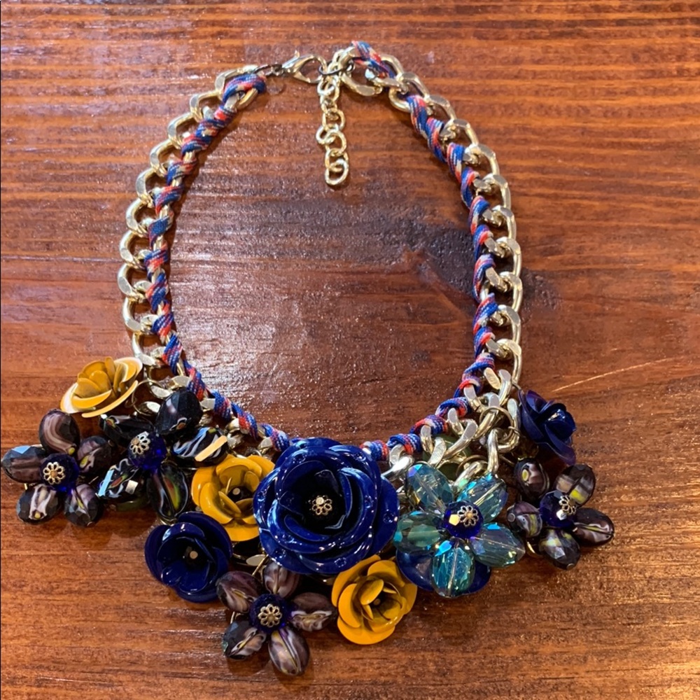 Multi-colored Floral Statement Necklace